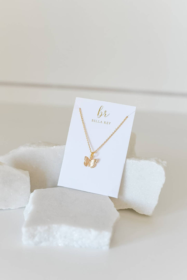 Bella Rey Gabrielle 18k Gold Plated Dainty Butterfly Necklace