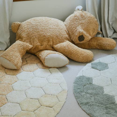 Lorena Canals Washable Rug - Round Honeycomb Golden