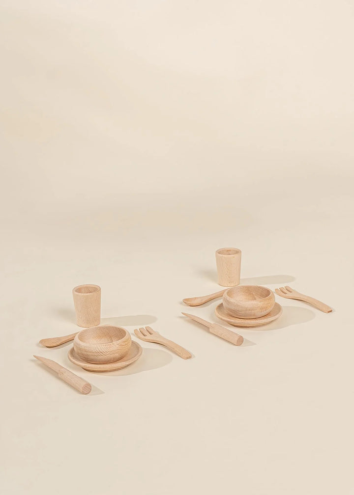 Coco Village Wooden Dinnerware Playset