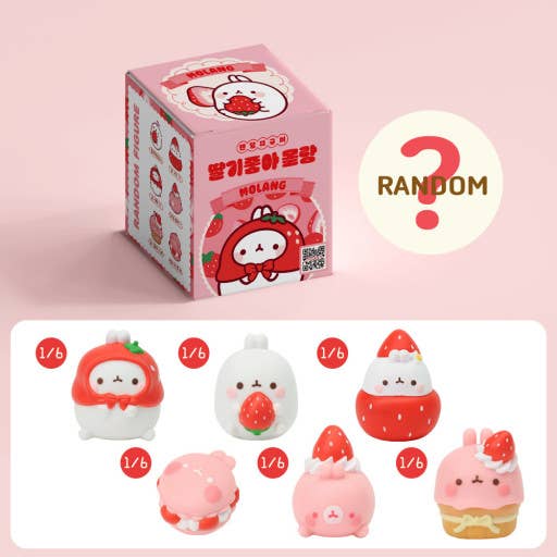 Molang Loves Strawberries Random Figure Box
