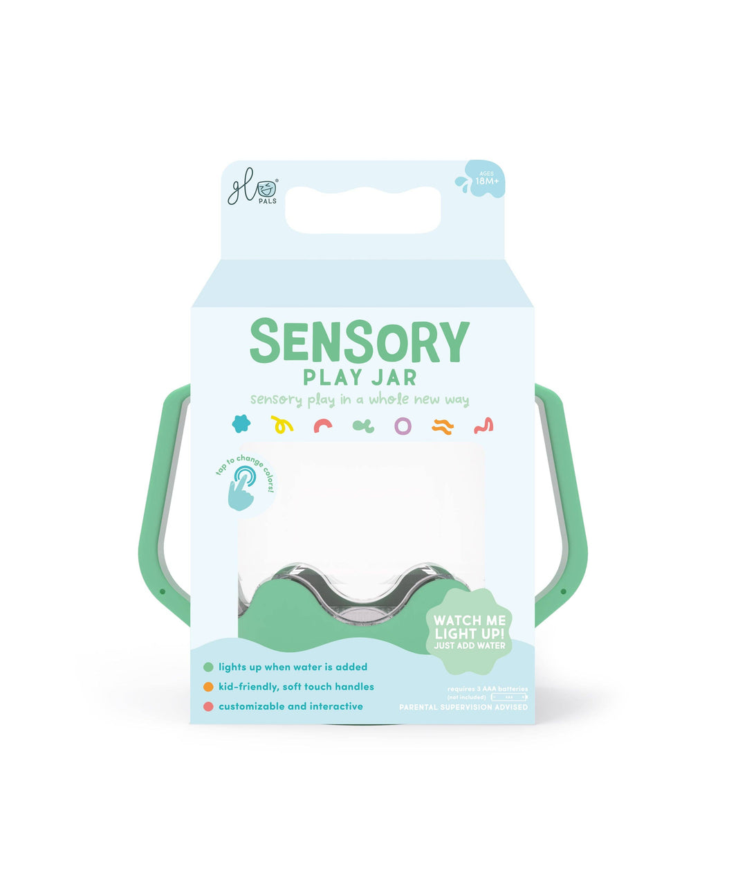 Glo Pals Teal Sensory Play Jar