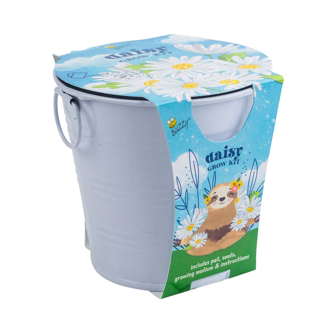 Buzzy Seeds Grow Gifts Kids Flower Grow Pail Daisy Garden Kit – Indoor Gift