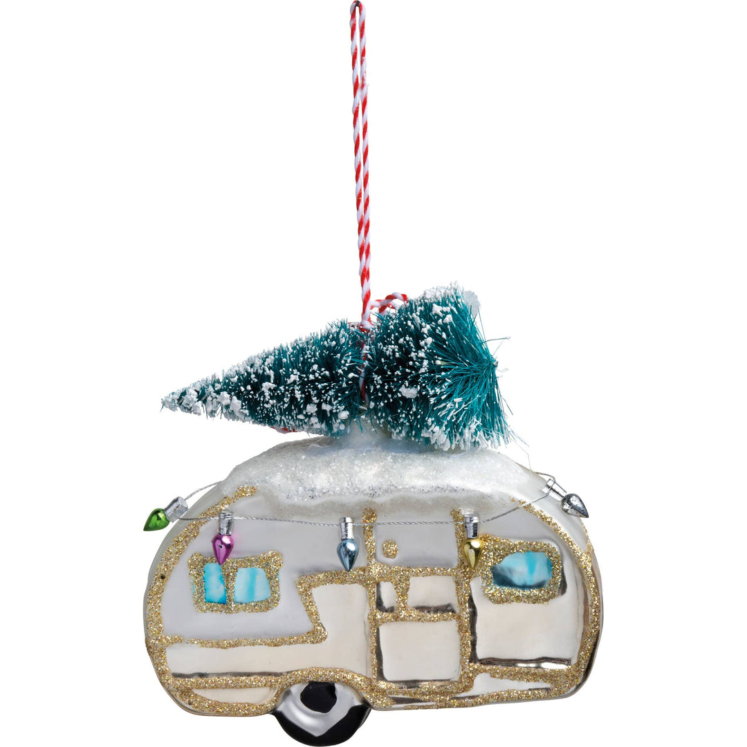 Primitives By Kathy Glass Camper And Tree Ornament