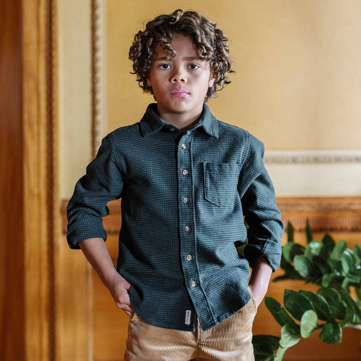 Hope And Henry Organic Flannel Shirt - Scottish Houndstooth