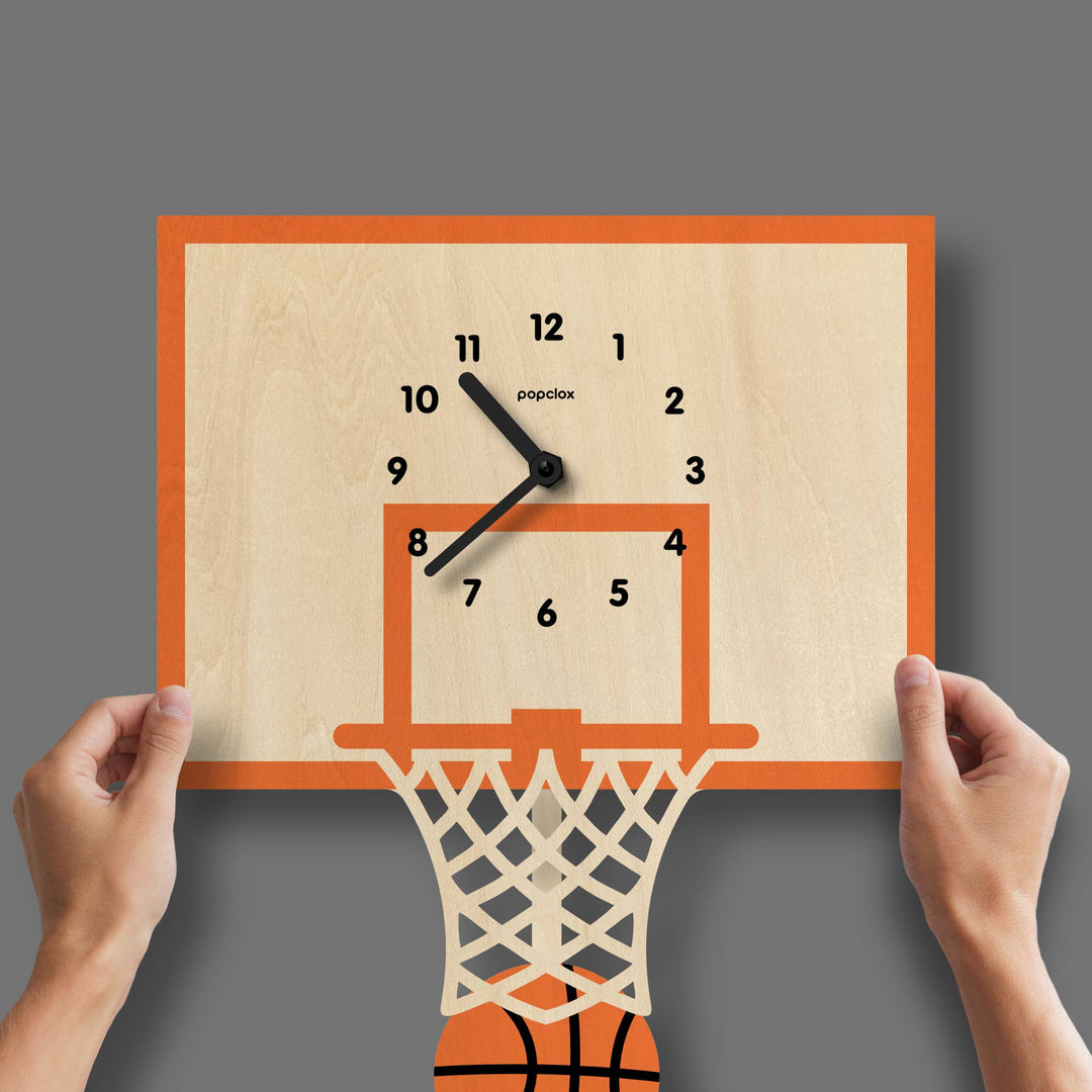 Popclox Basketball Pendulum Clock - Wood