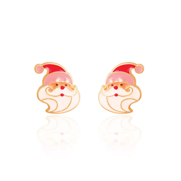 Girl Nation Holly Jolly Holiday Santa Earrings Studs