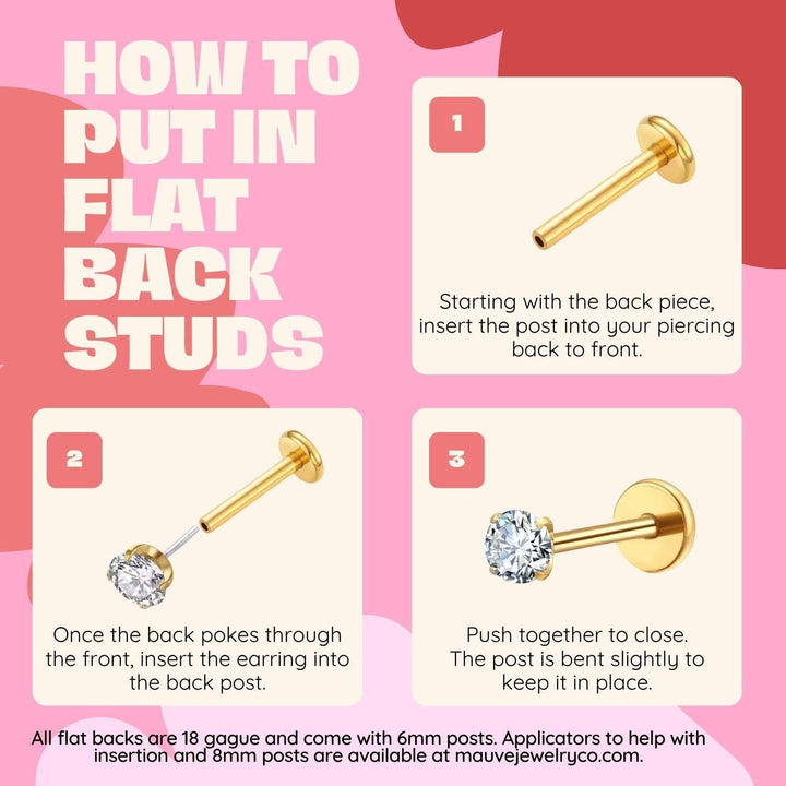 Mauve Jewelry Co Sunshine Flat Back Studs