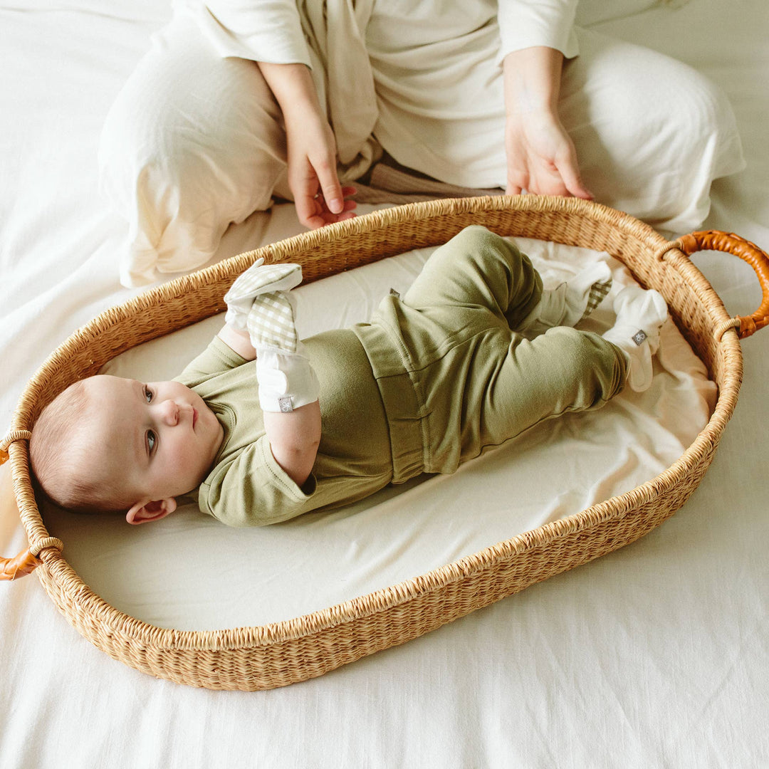 Goumi Viscose + Organic Cotton Changing Pad Cover - Cloud
