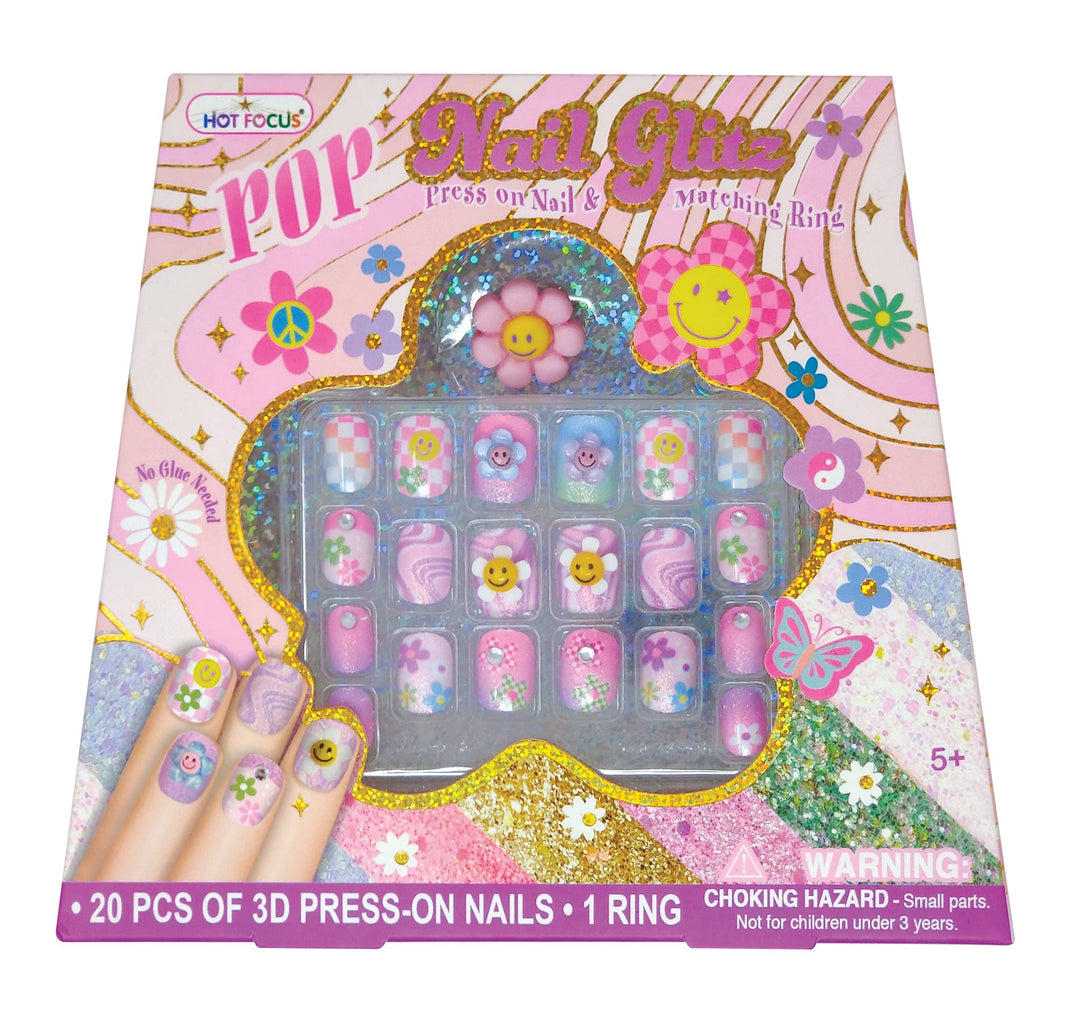 Hot Focus Pop Nail Glitz - Groovy Flower