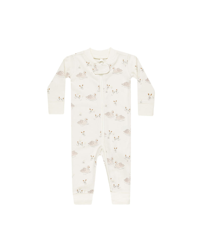 Quincy Mae Zip Long Sleeve Sleeper - Swans