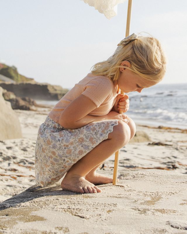Rylee + Cru Smocked V Mini Skirt - Bloom