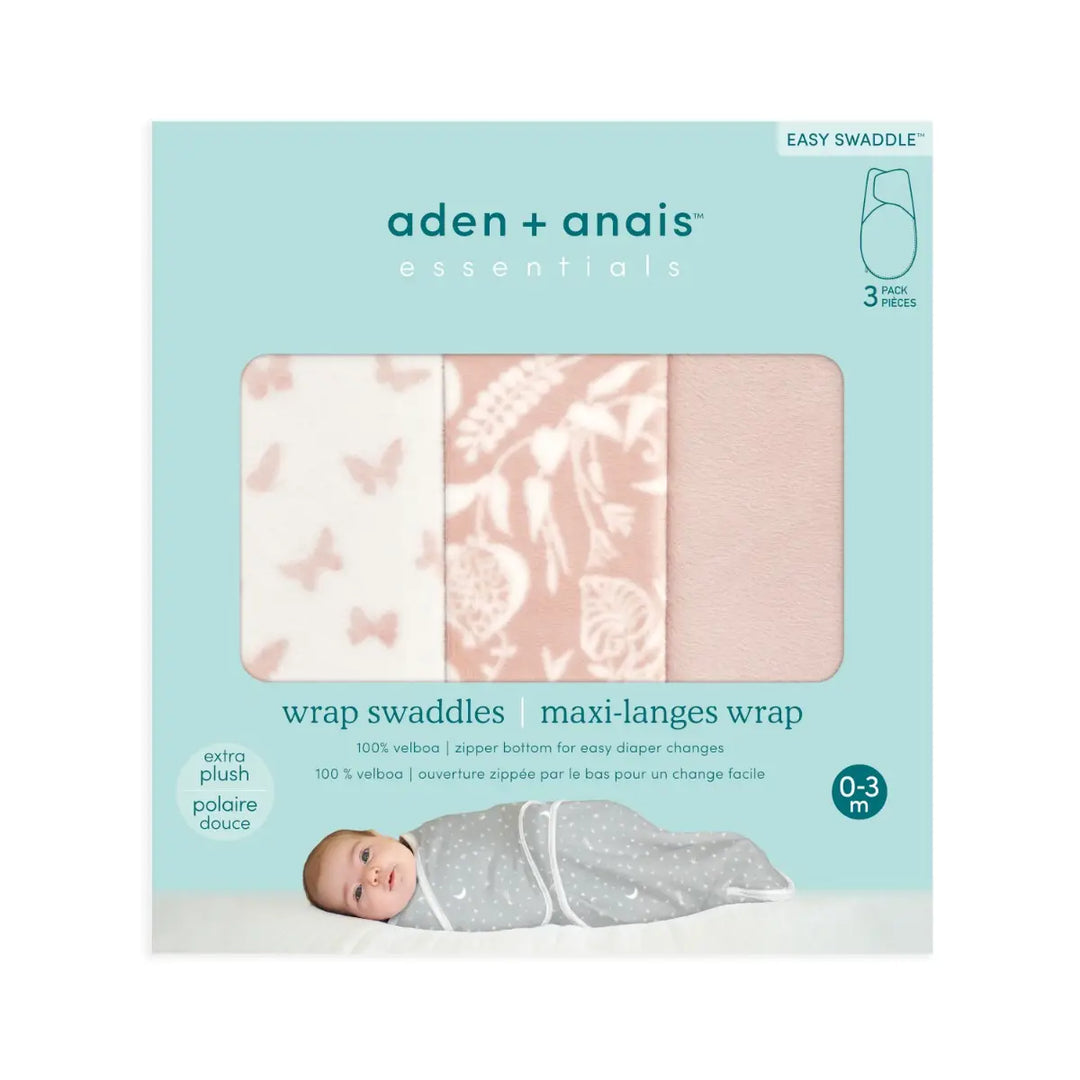 Aden + Anais Wrap Swaddles - Garden Minky 3 Pack