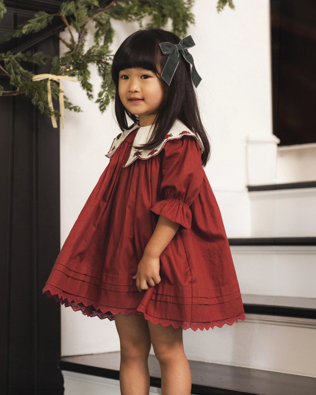 Noralee Velvet Bows Set - Green, Ruby