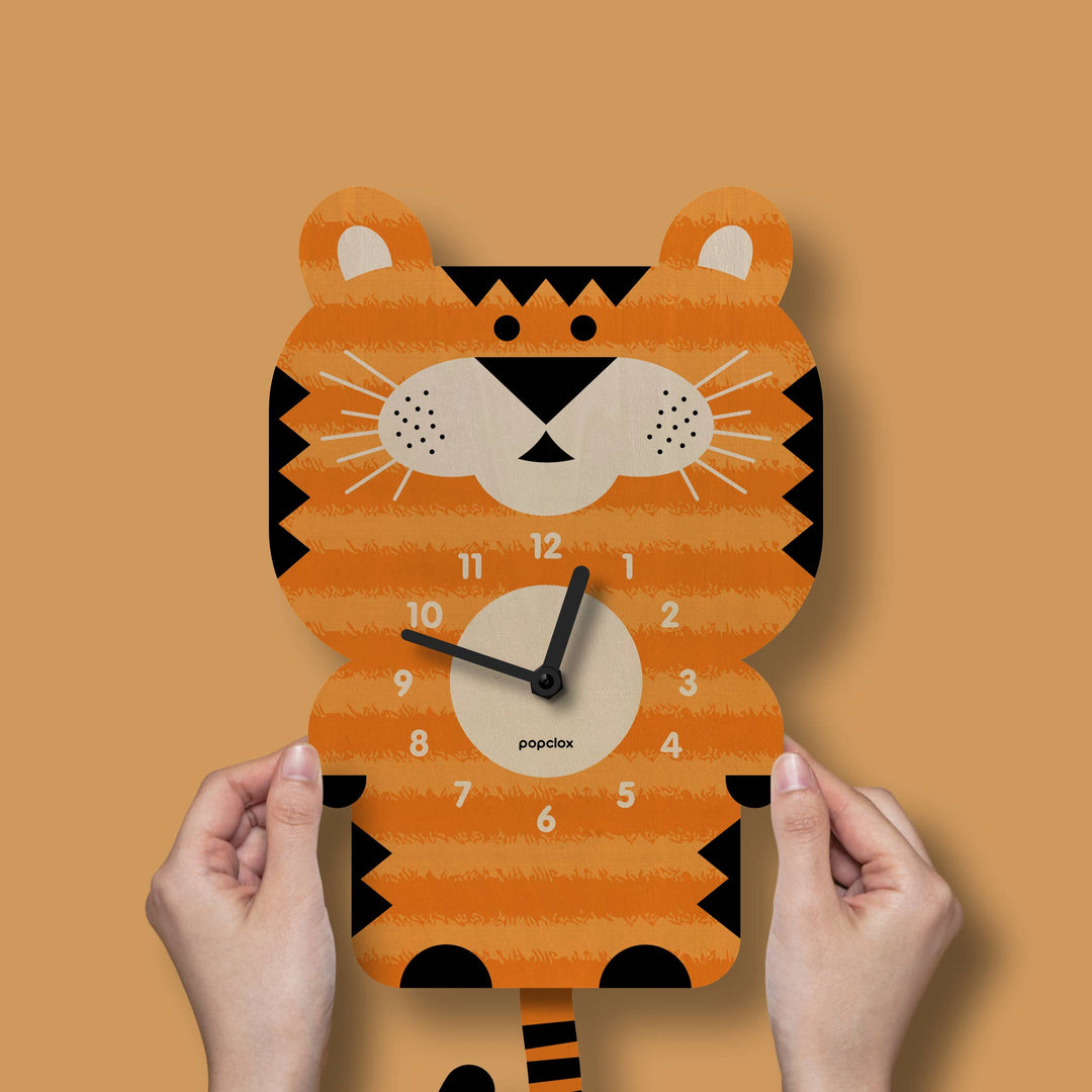 Popclox Tiger Pendulum Clock - Wood