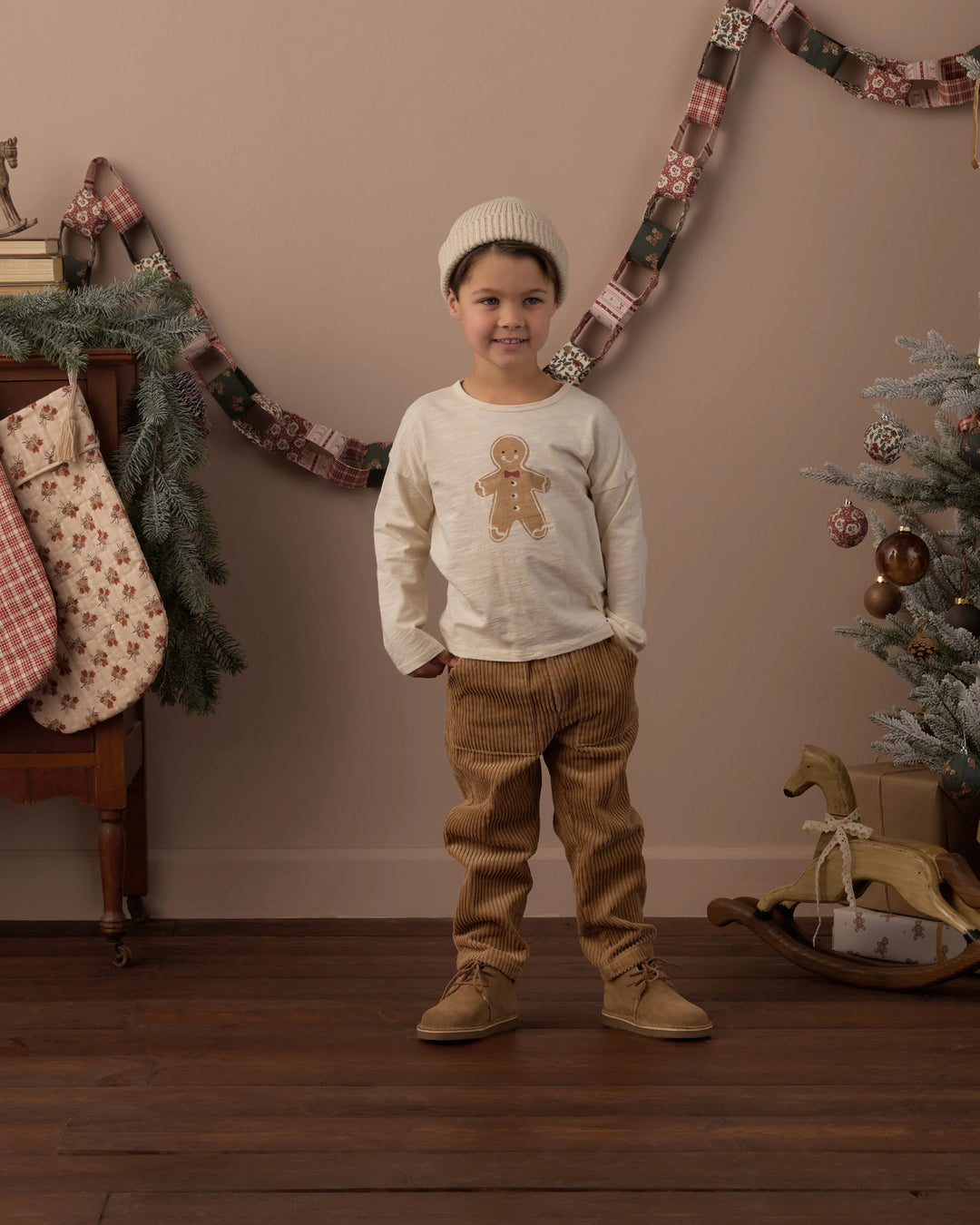 Rylee + Cru Long Sleeve Tee - Gingerbread Man