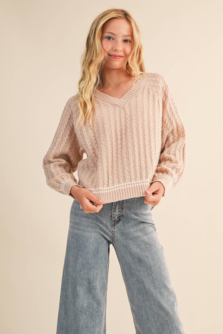 Heart And Arrow V Neck Sweater
