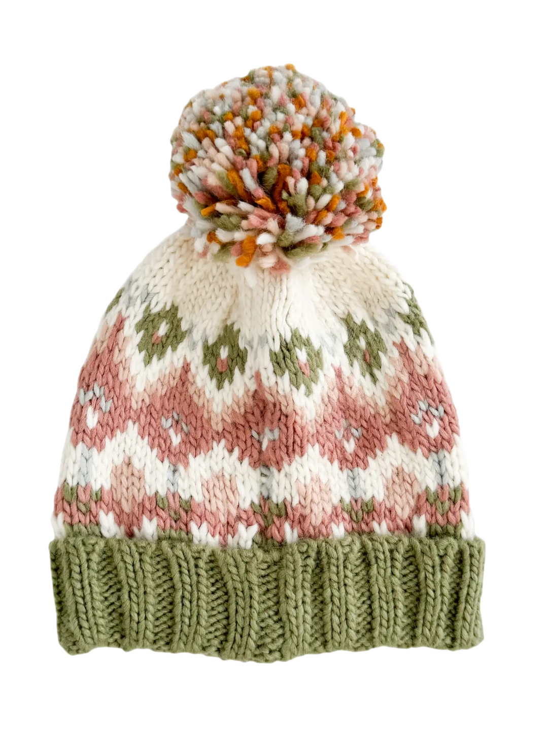 Blueberry Hill Faire Isle Pom Hat - Pastel