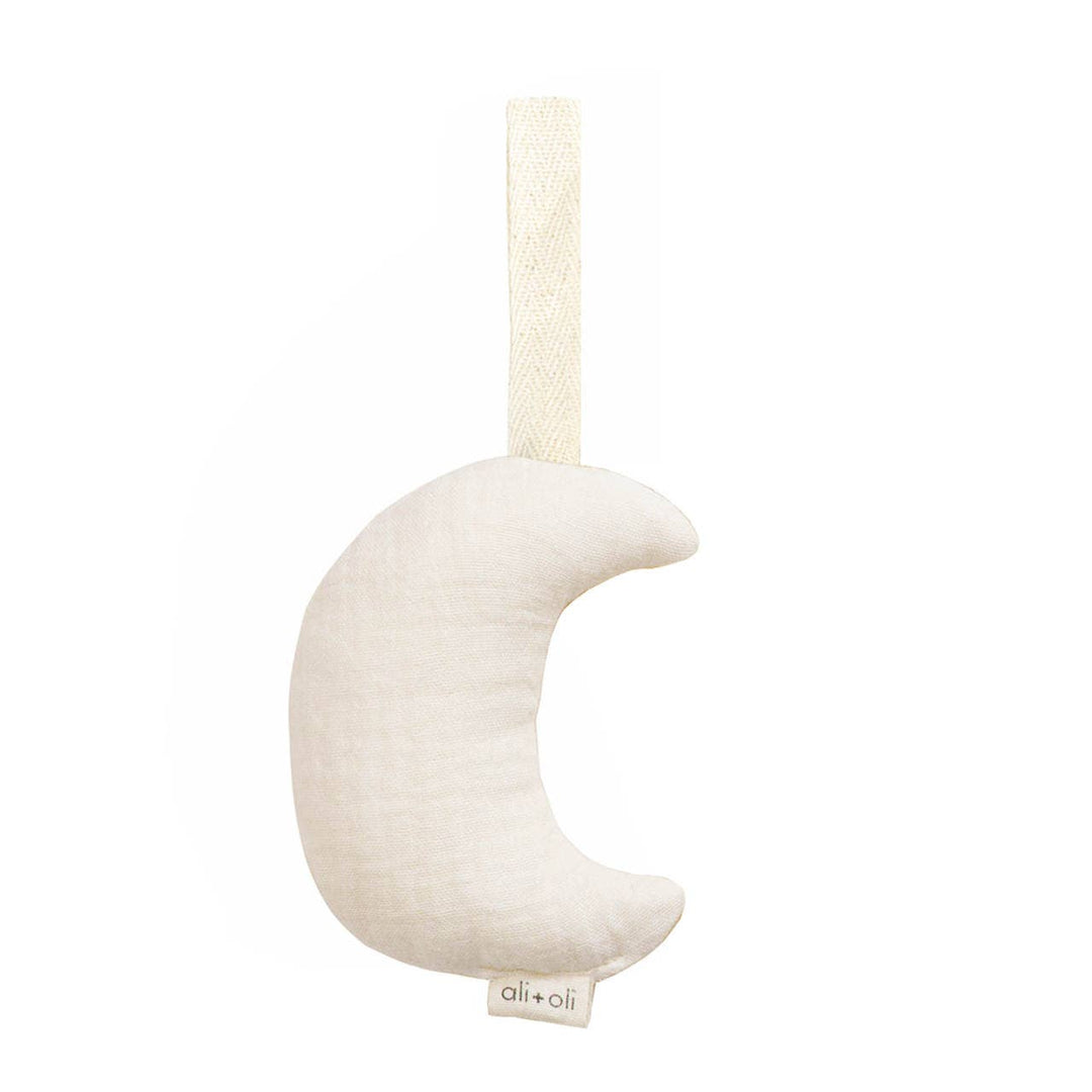 Ali + Oli Plush Moon Pacifier Holder - Muslin Ivory