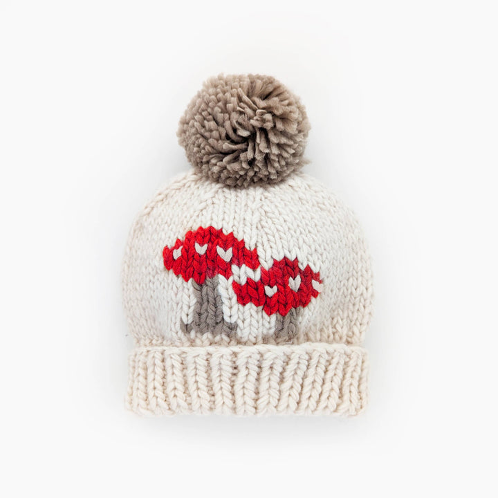 Huggalugs Mushroom Natural Beanie Hat for Baby, Kids & Adults