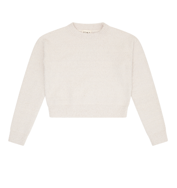 Tenly Sherpa Crew Neck Sweater - Ecru