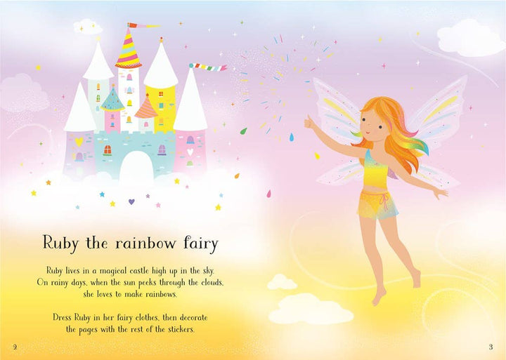 Usborne Little Sticker Dolly Dressing Rainbow Fairy