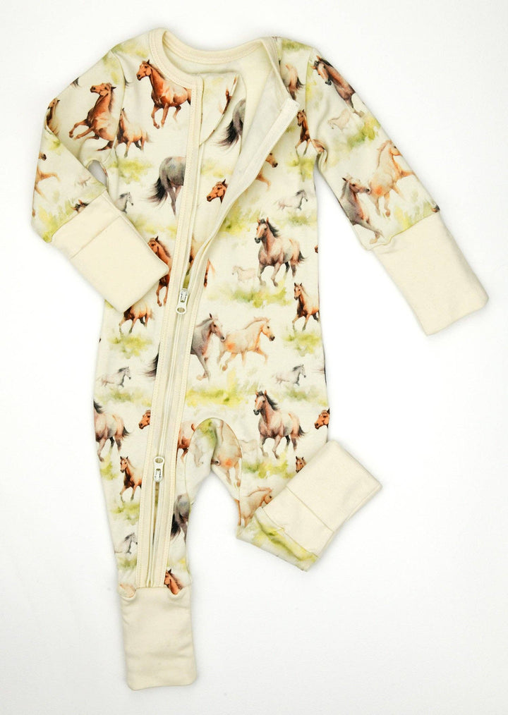 Earthy Organic Cotton Baby Pajamas 2-Way Zipper Sleeper - Kelby