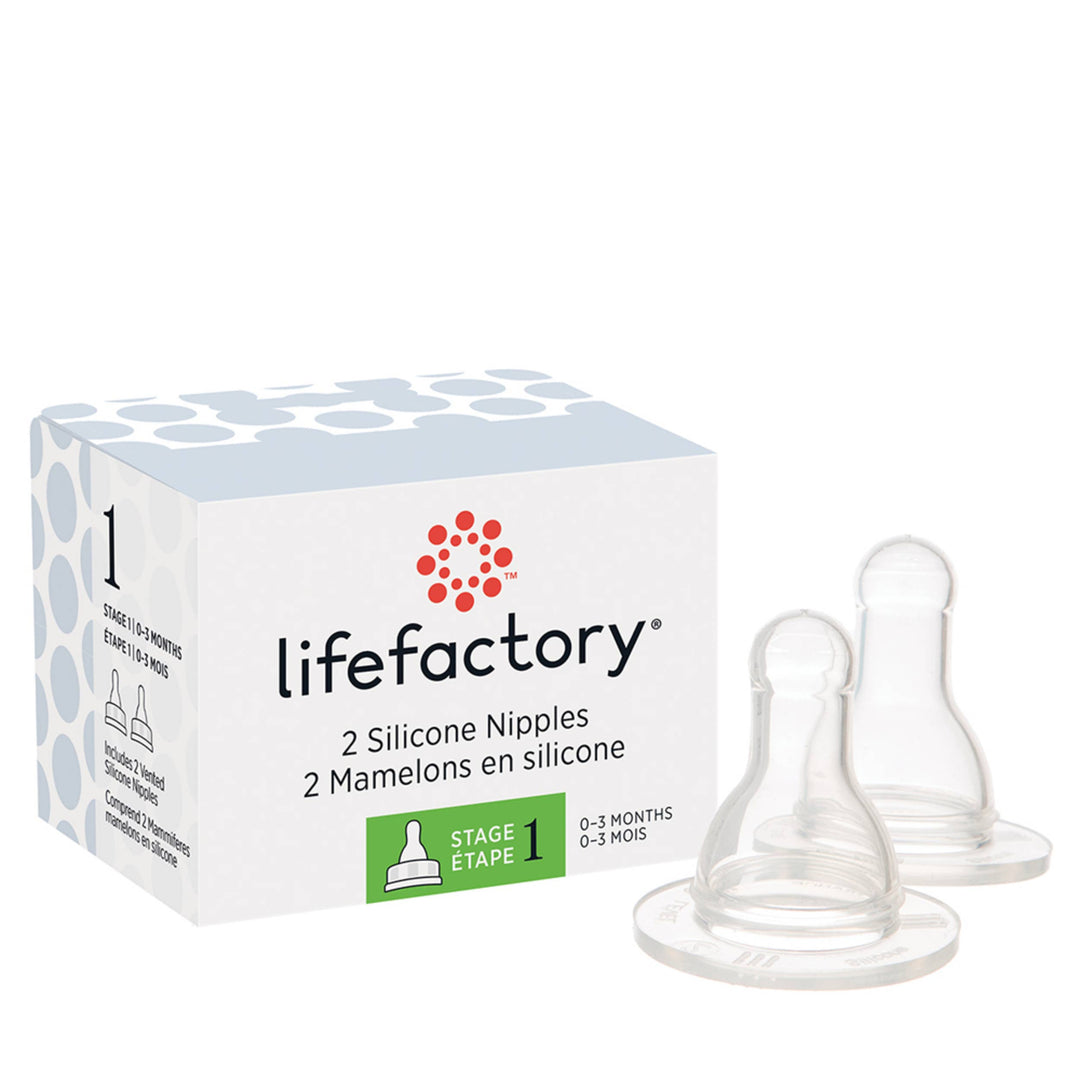 LifeFactory Silicone Nipples 2pk,