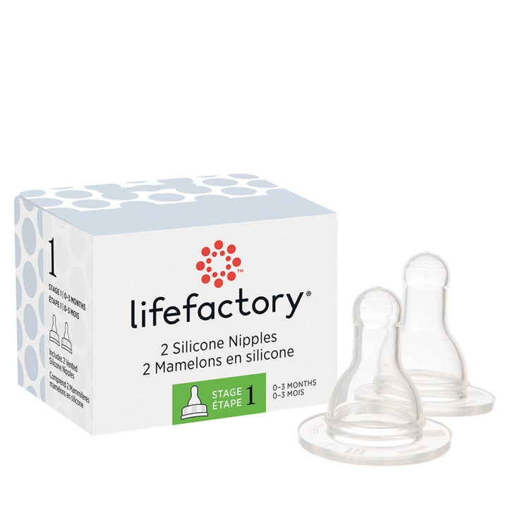 LifeFactory Silicone Nipples 2pk,