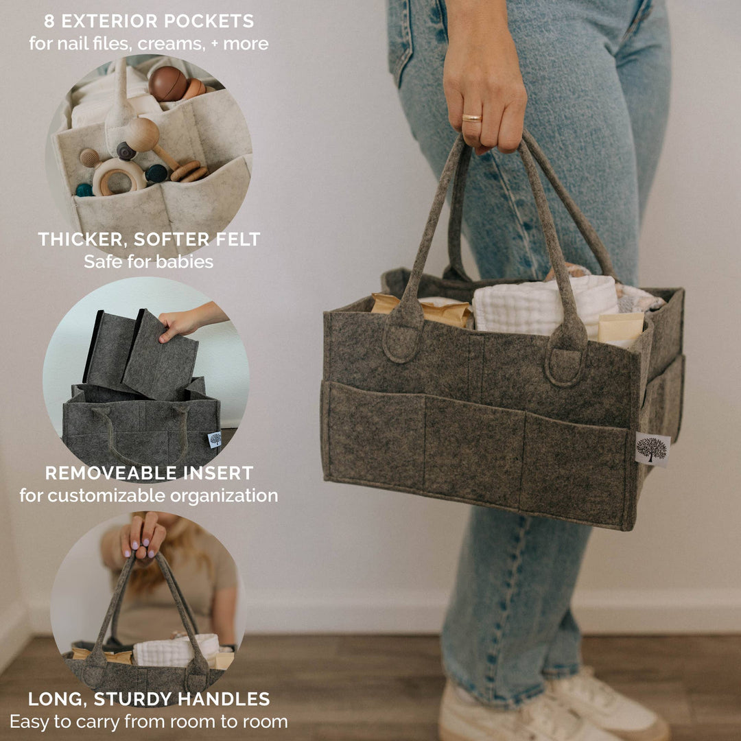 Parker Baby Co. Diaper Caddy - Peppercorn