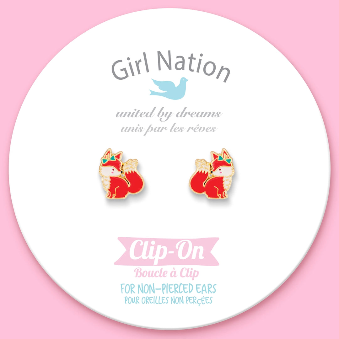 Girl Nation Clip On Cutie Earrings - Fancy Fox