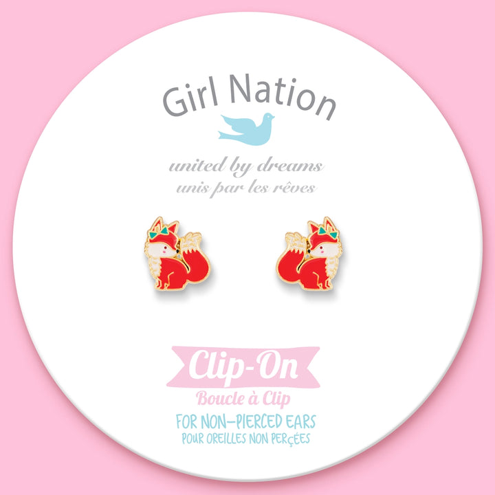 Girl Nation Clip On Cutie Earrings - Fancy Fox