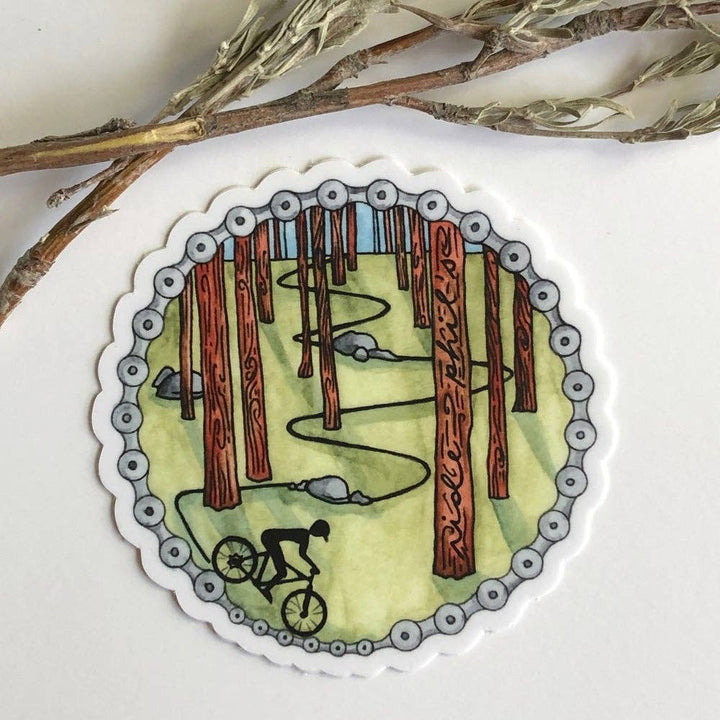 Michele Michael Art Mountain Biking sticker