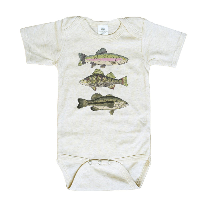 Barefoot Baby Three Fish Onesie