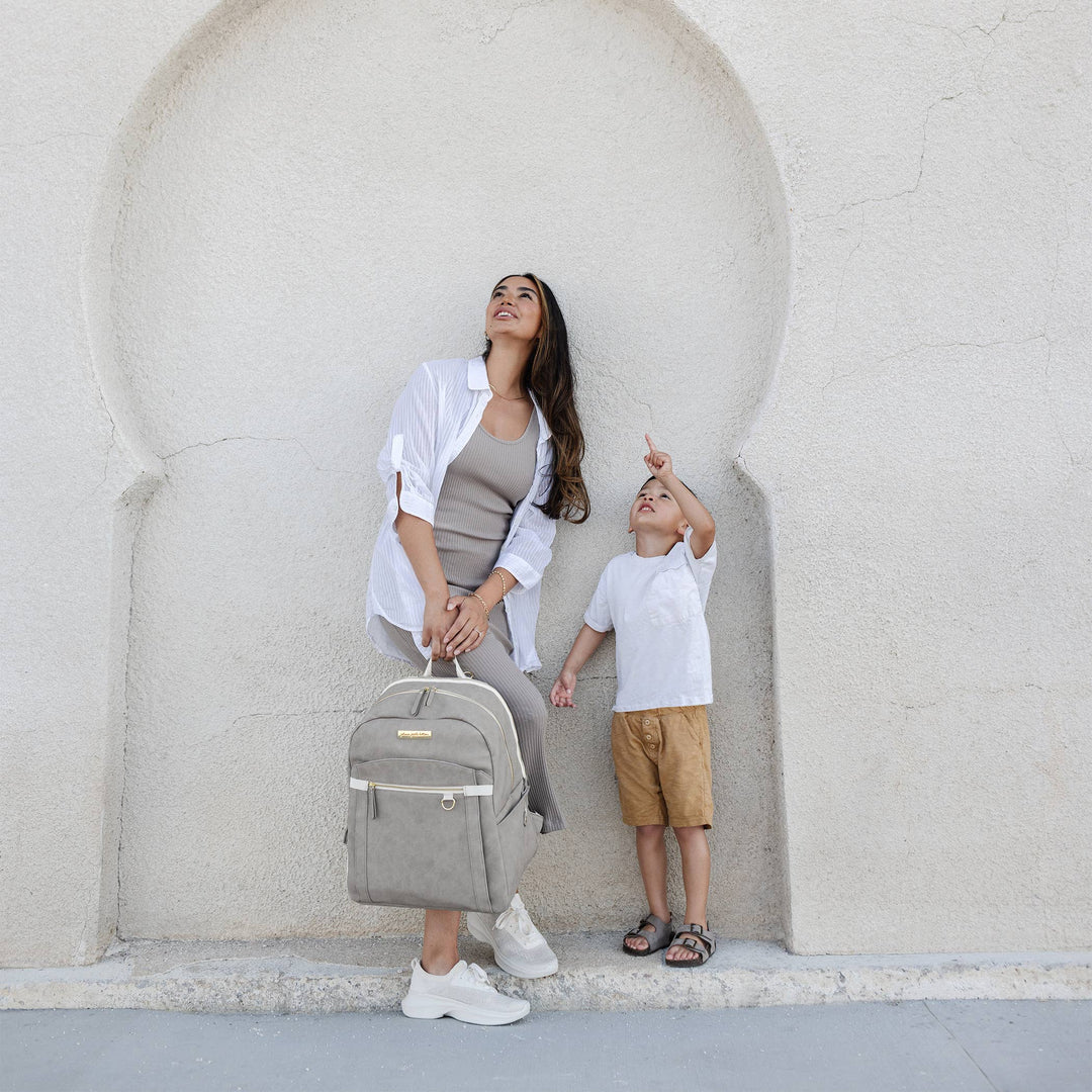 Petunia 2-in-1 Provisions Backpack - Matte Grey Leatherette