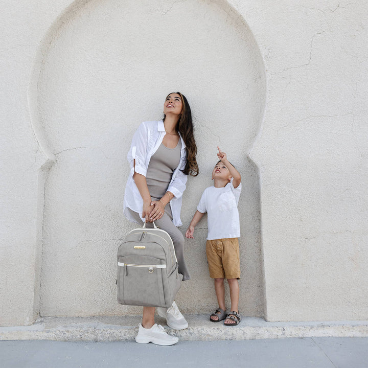 Petunia 2-in-1 Provisions Backpack - Matte Grey Leatherette