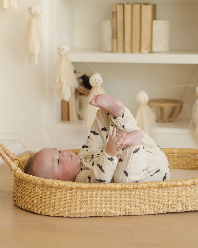 Quincy Mae Waffle Long Sleeve Jumpsuit - Bats