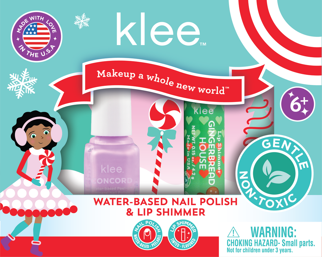 Klee Kids Angels' Grace - Water-Based Nail Polish Lip Shimmer Set