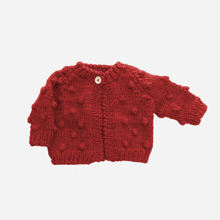 Blueberry Hill Popcorn Cardigan - Red