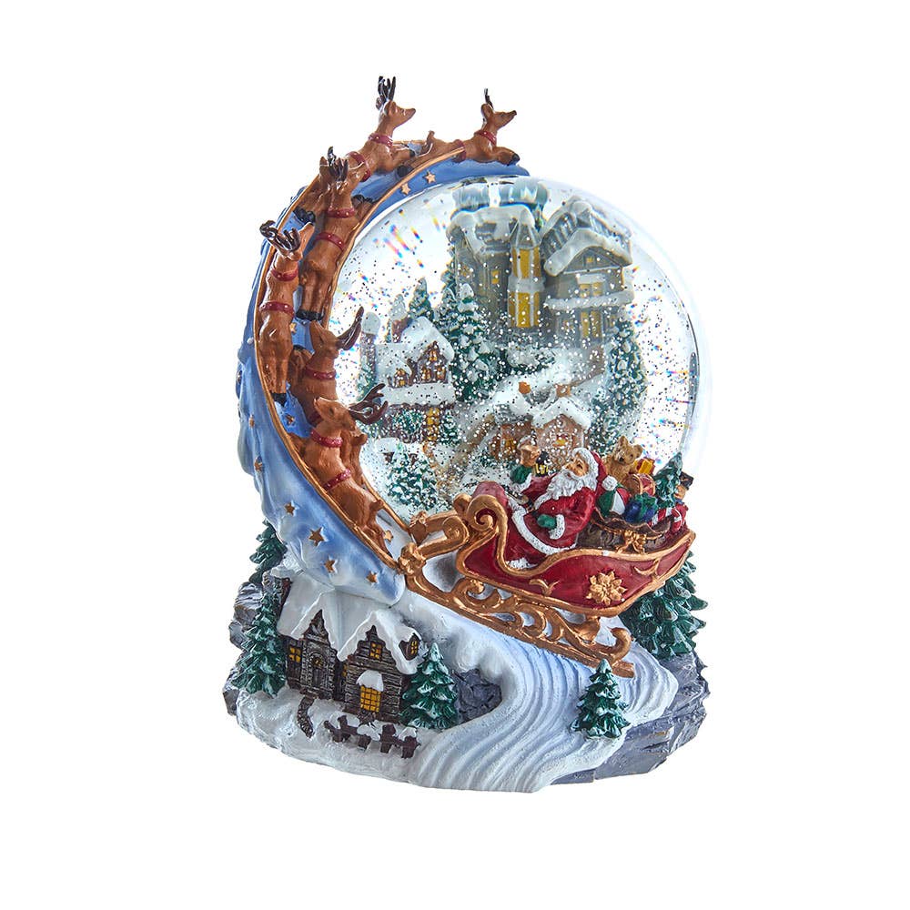 Kurt S. Adler Battery Operated Musical Santa and Sled Water Globe