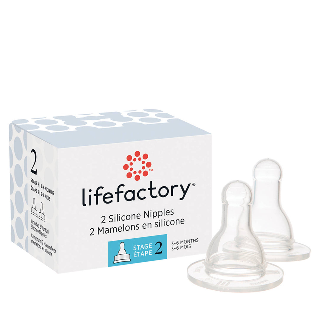 LifeFactory Silicone Nipples 2pk,