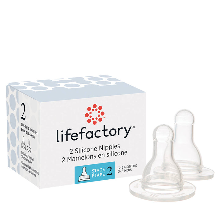 LifeFactory Silicone Nipples 2pk,