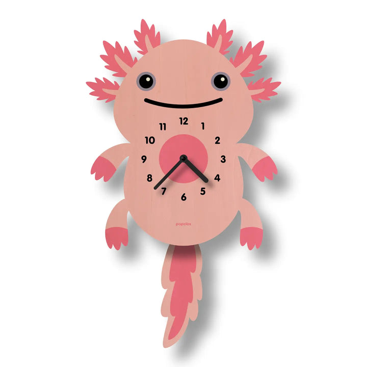 Popclox Axolotl Pendulum Clock - Wood