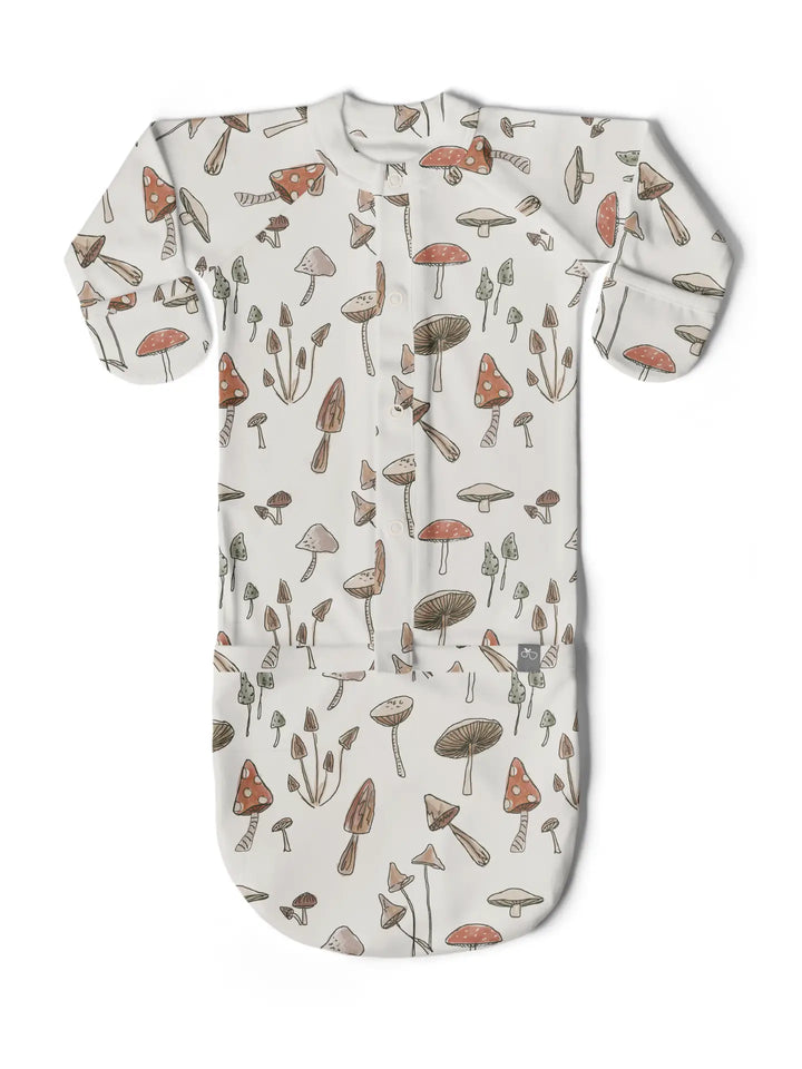 Goumi Kids 24 Hour Convertible Baby Sleeper Gown - Toadstool