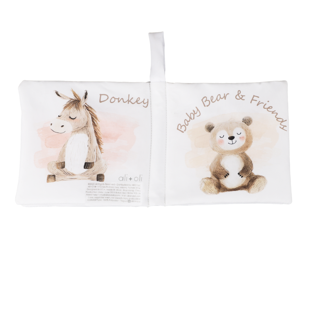 Ali + Oli Baby Bear and Friends – Soft Crinkle Cloth Book For Toddlers