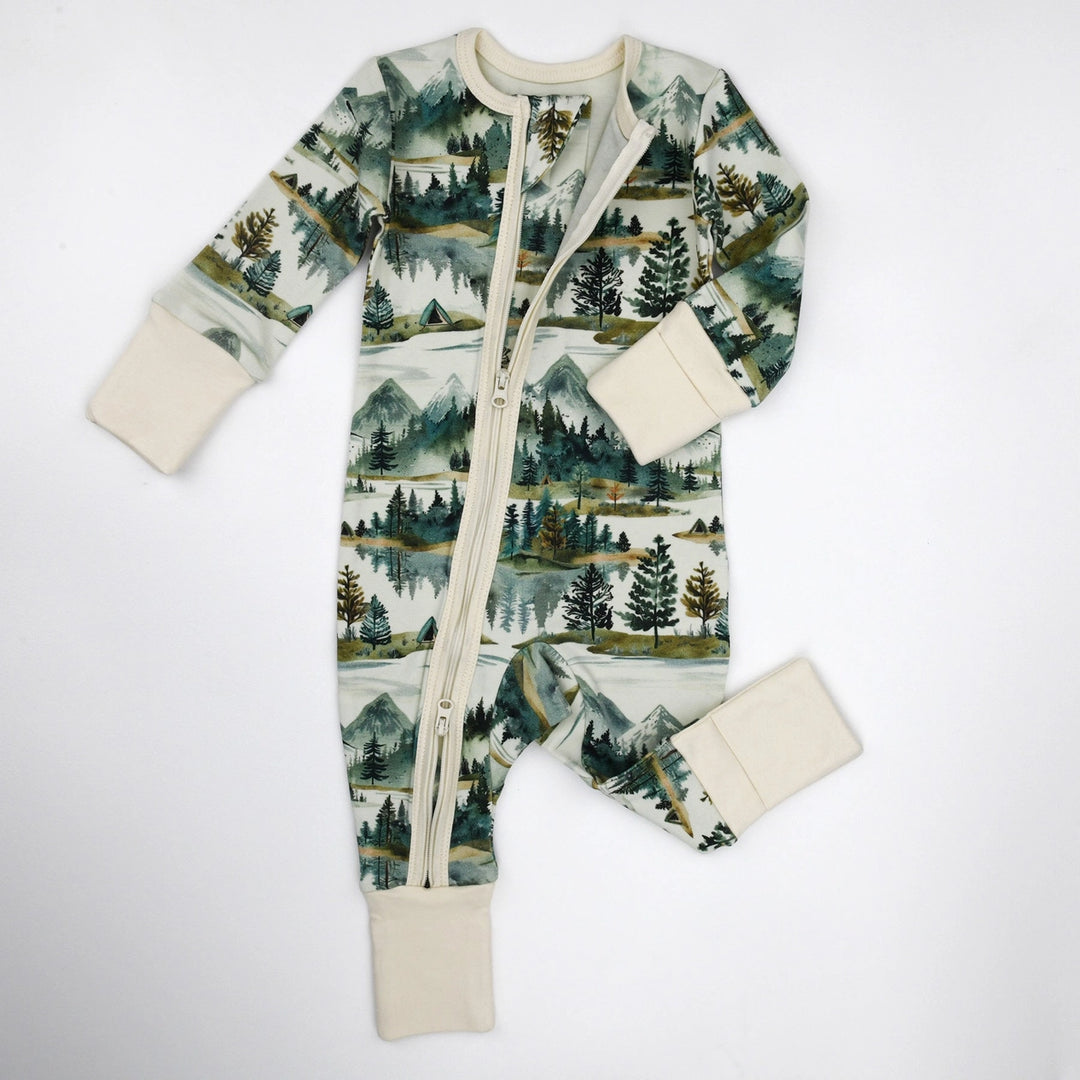 Earthy Organic Cotton 2 Way Zip Pajamas - Teton