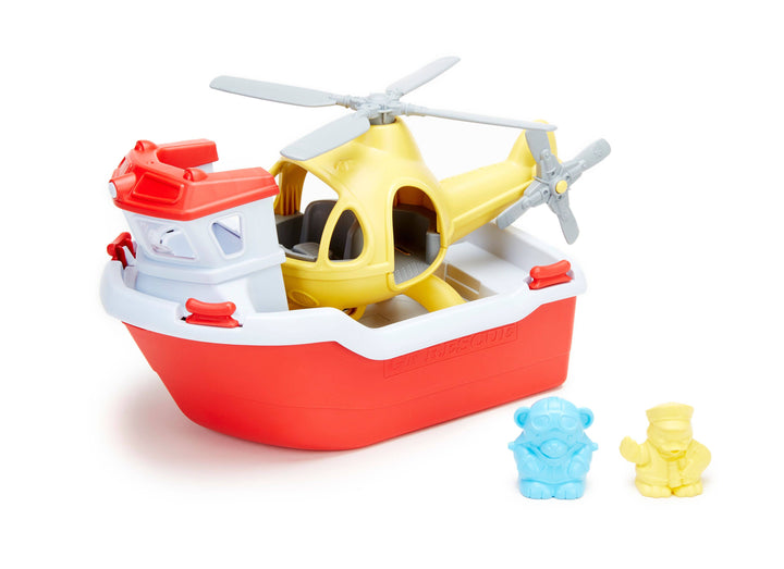 Green Toys Rescue Boat & Helicopter