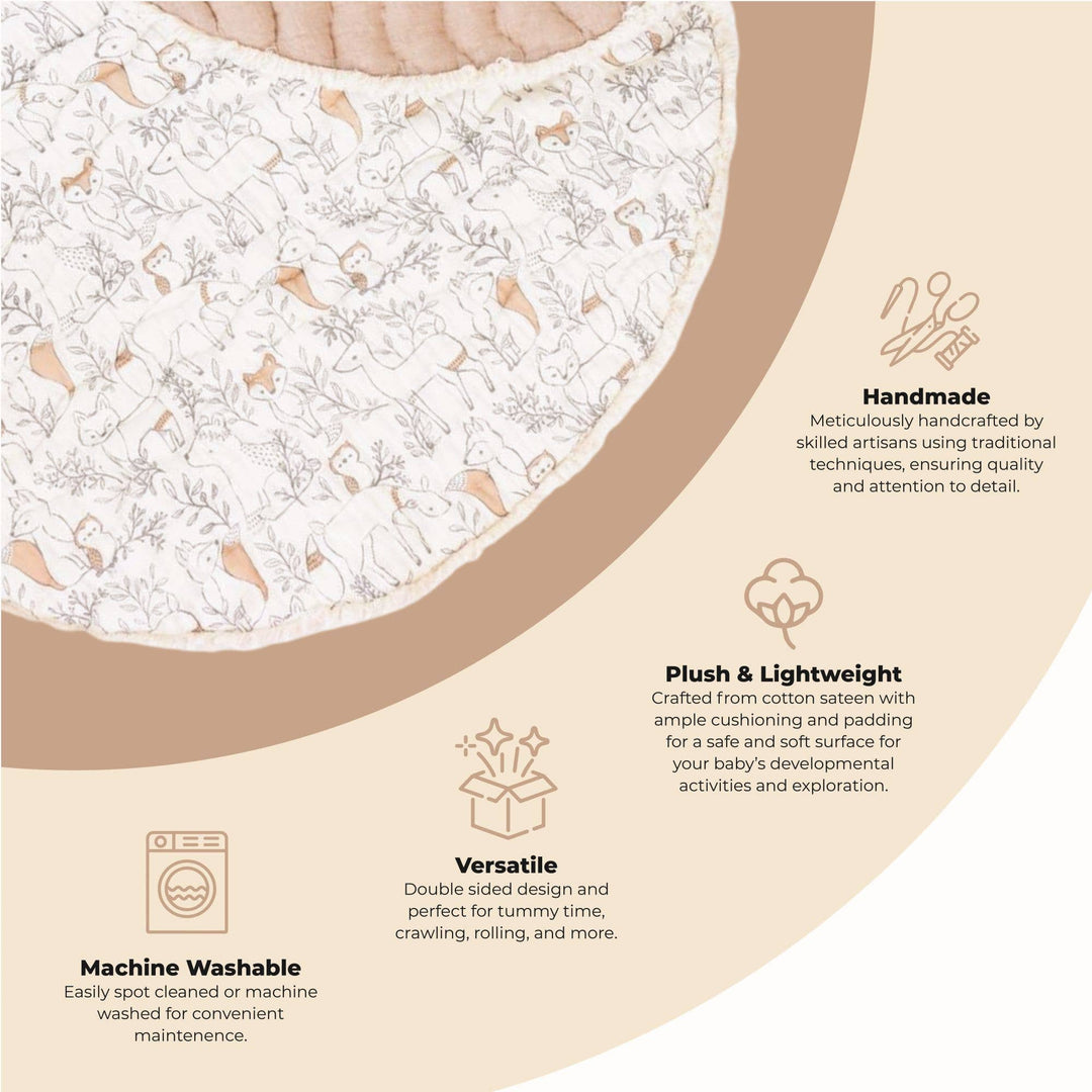Crane Baby Quilted Playmat - Ezra Woodland