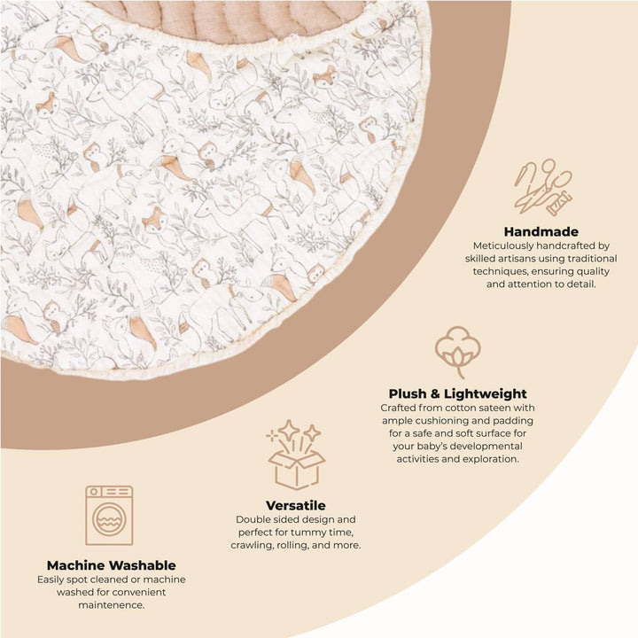 Crane Baby Quilted Playmat - Ezra Woodland