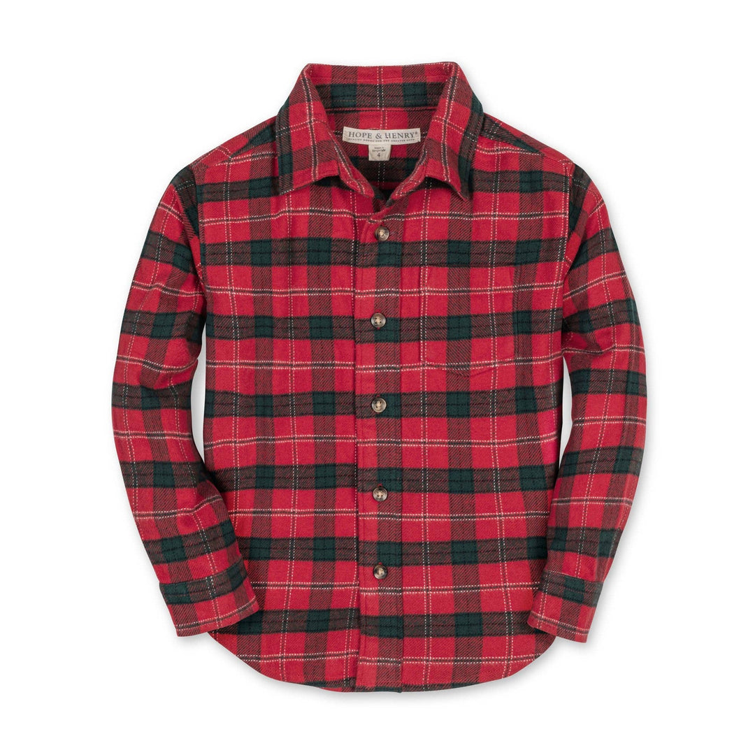 Hope And Henry Organic Flannel Shirt - London Plaid