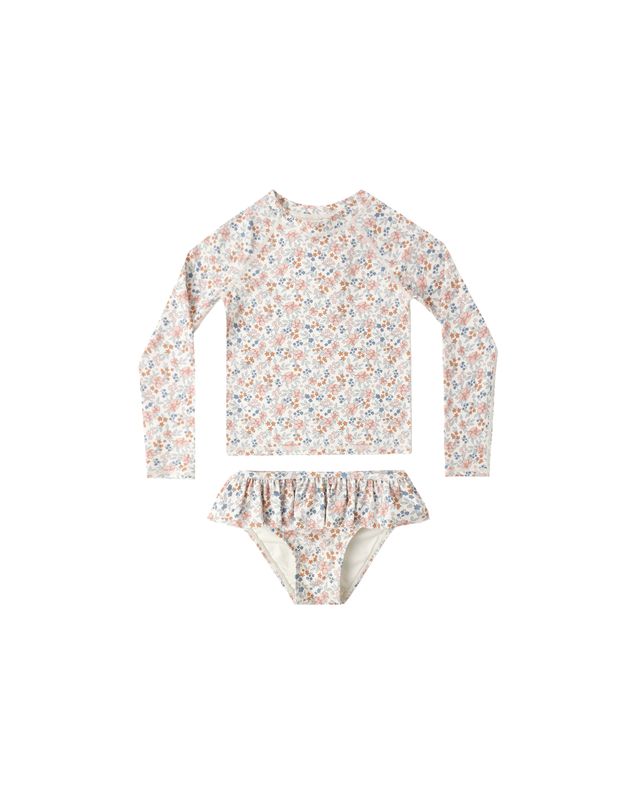 Rylee + Cru Rashguard Girls Set - Flower Fields